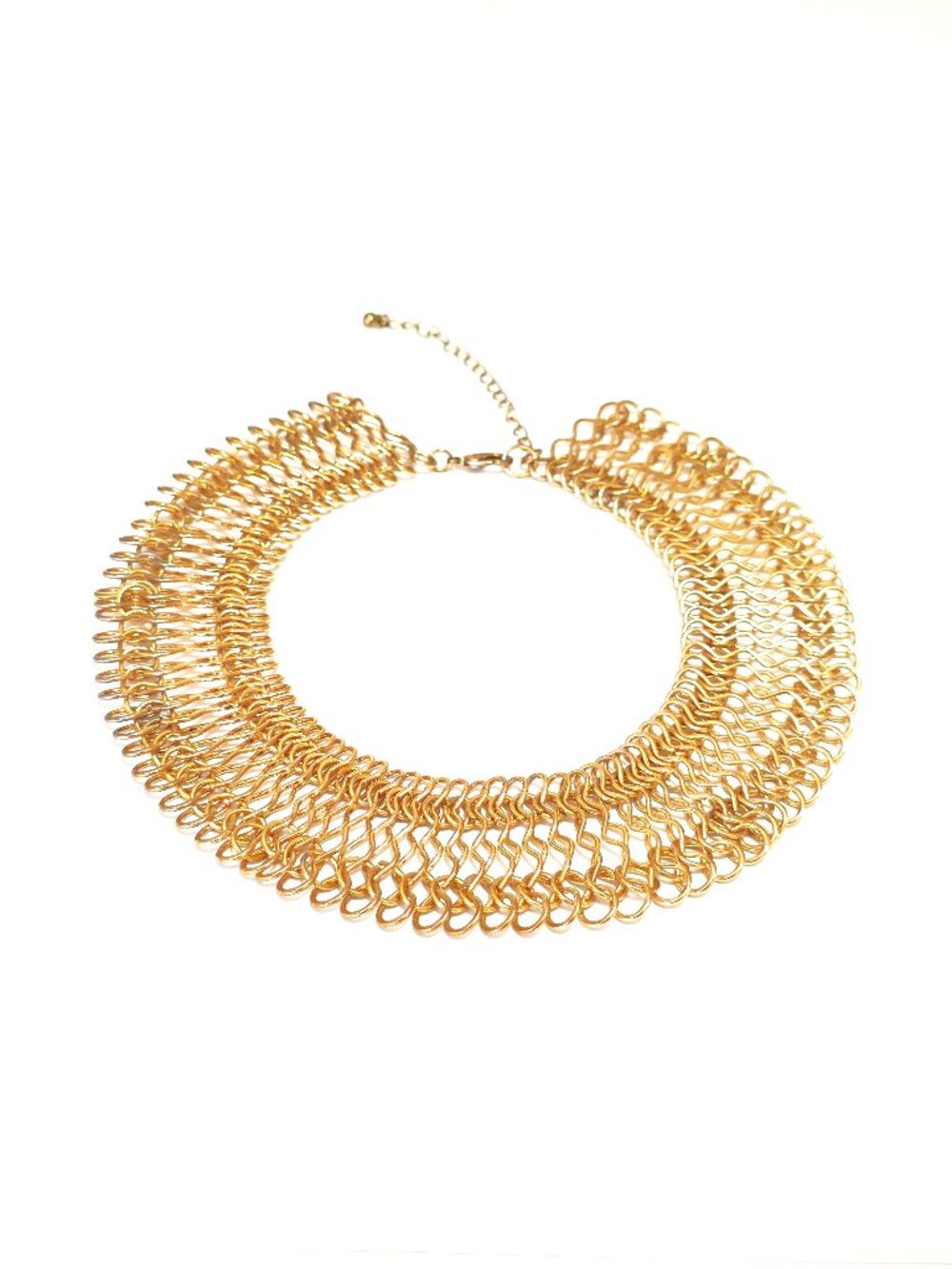 Gold wire Egyptian revival collar necklace